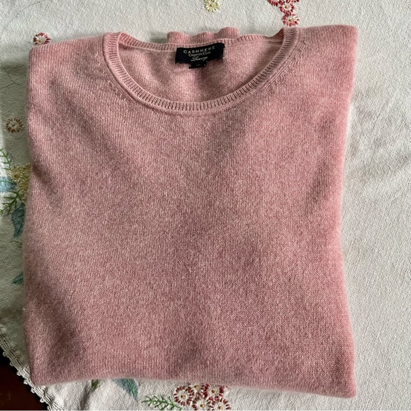 Charter Club Luxury Pure Cashmere Crewneck Sweater. Heathered Pink. Size XL - Picture 3 of 16
